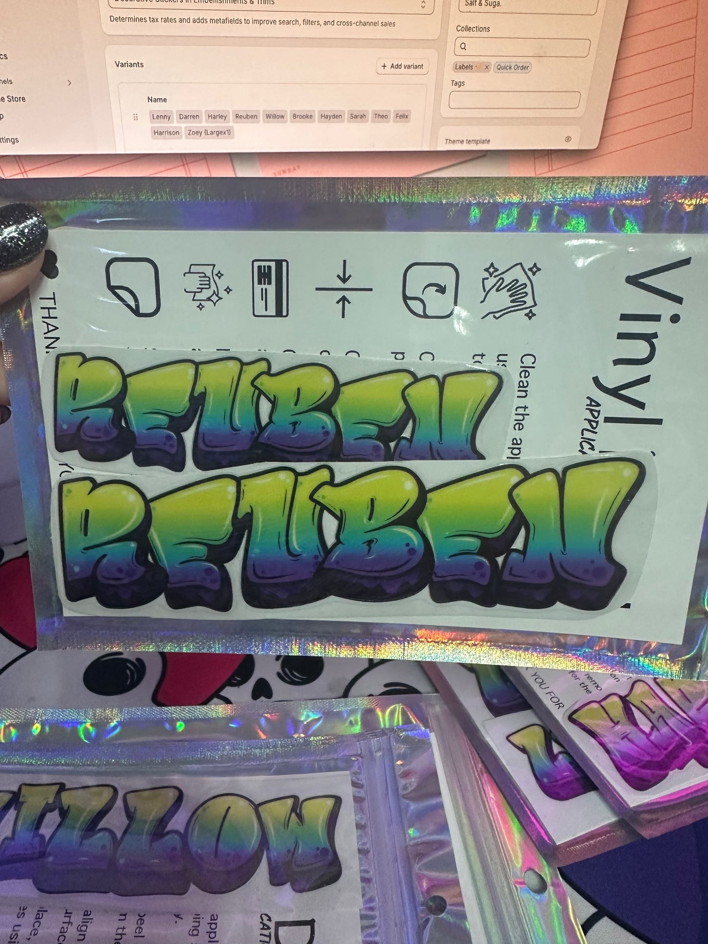 Pre-made Drink Bottle Name decals