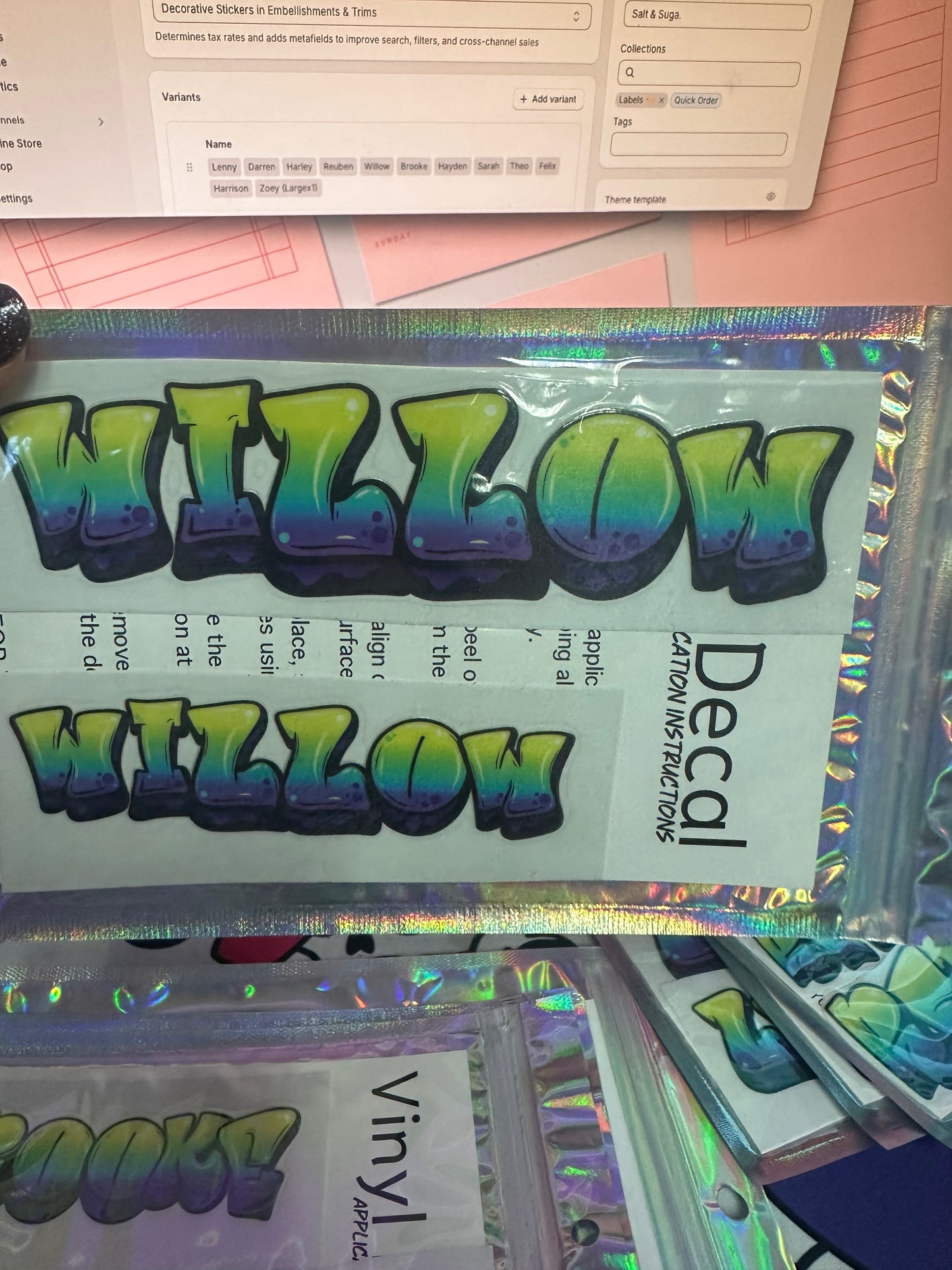Pre-made Drink Bottle Name decals
