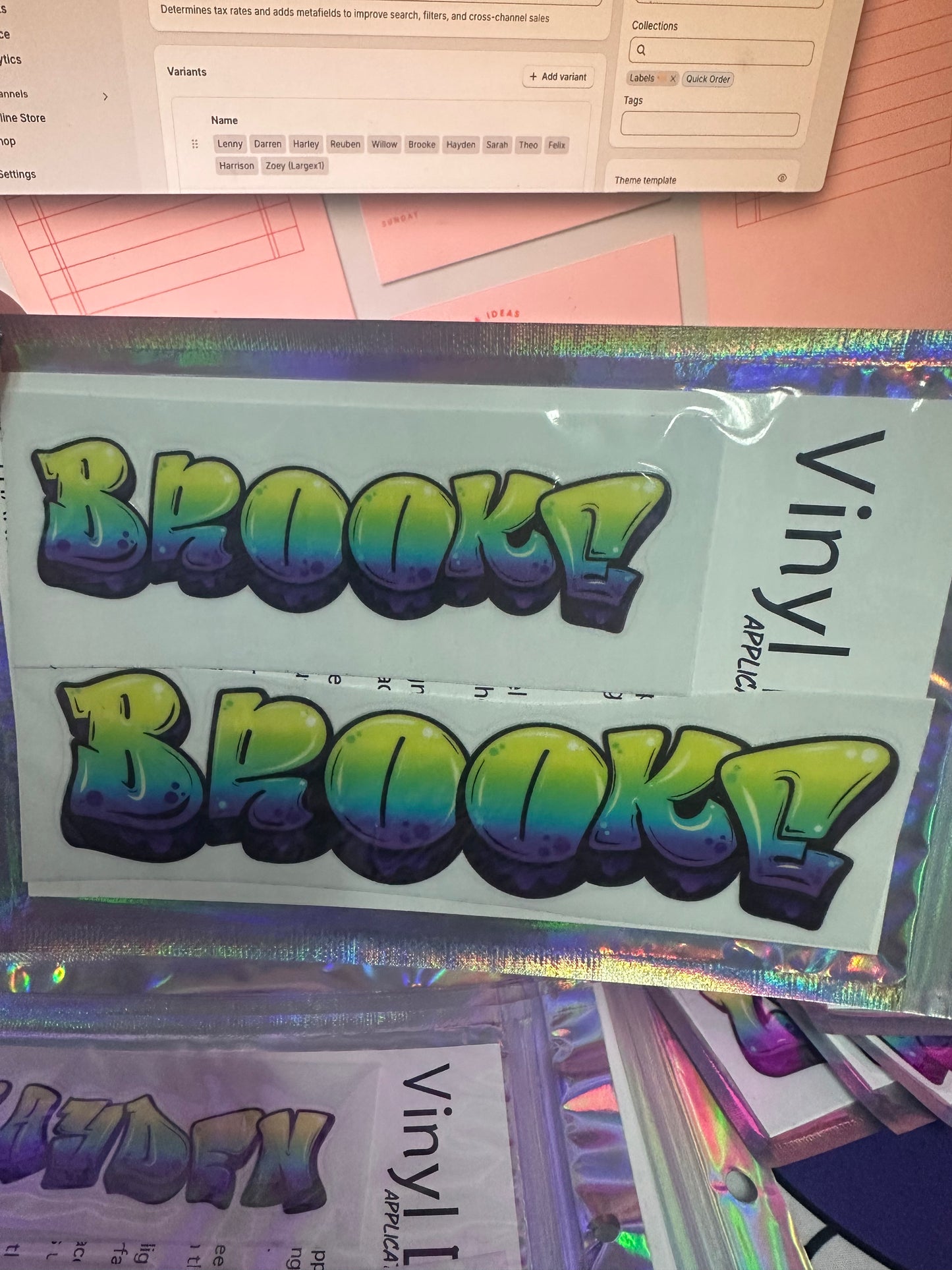 Pre-made Drink Bottle Name decals