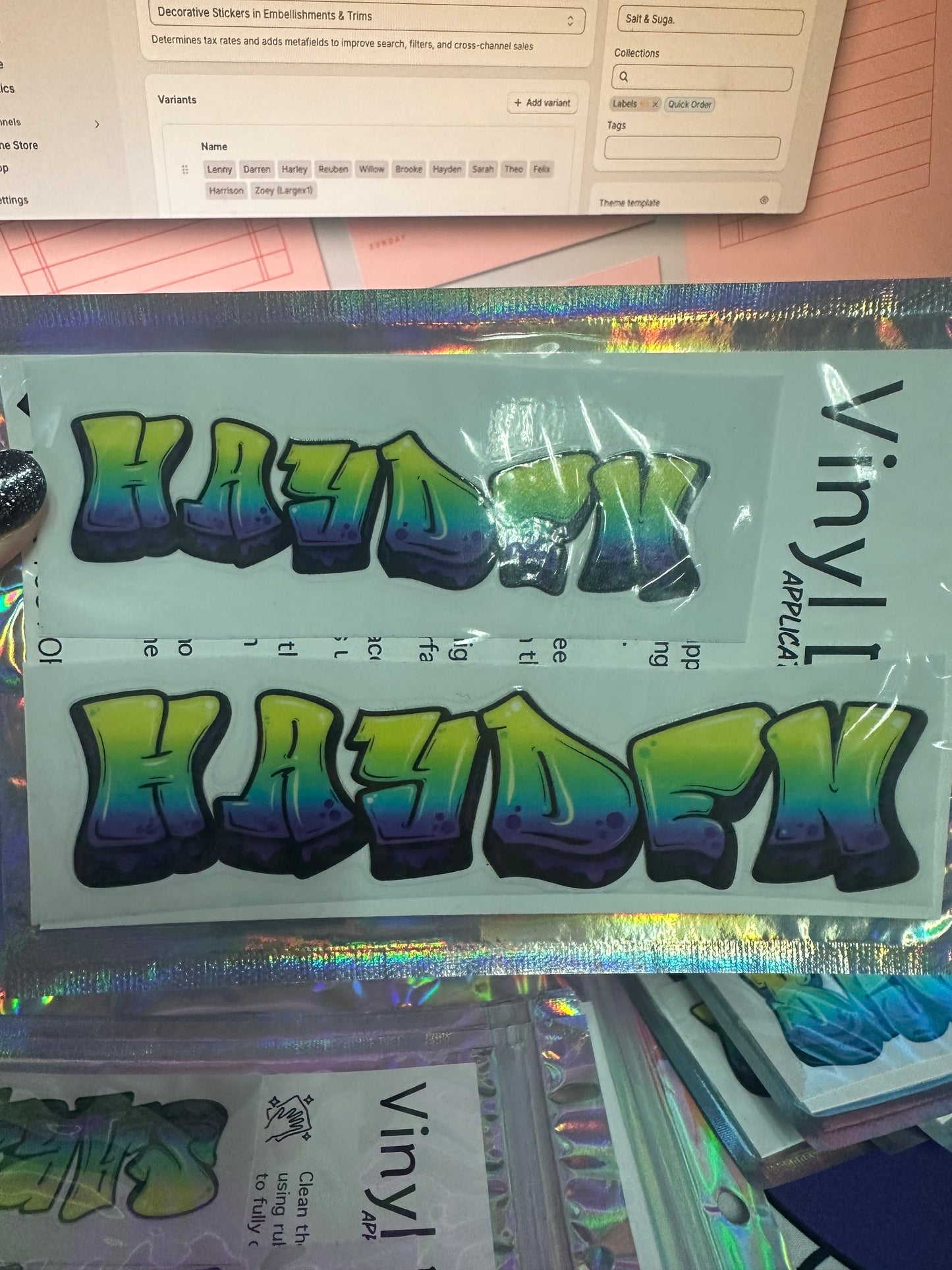 Pre-made Drink Bottle Name decals