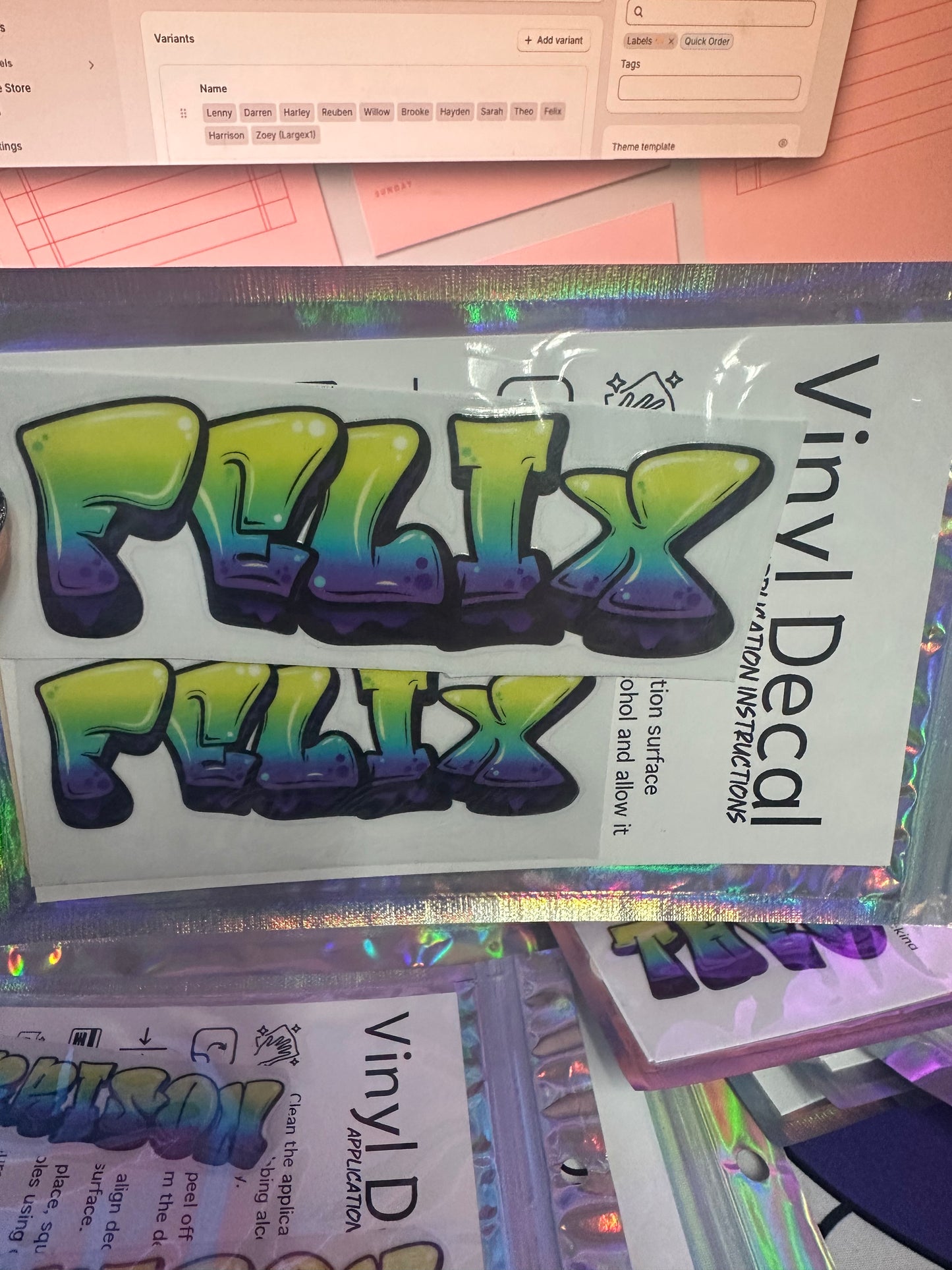 Pre-made Drink Bottle Name decals