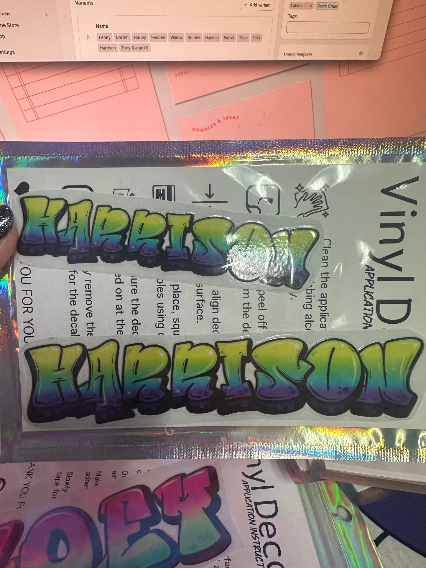 Pre-made Drink Bottle Name decals