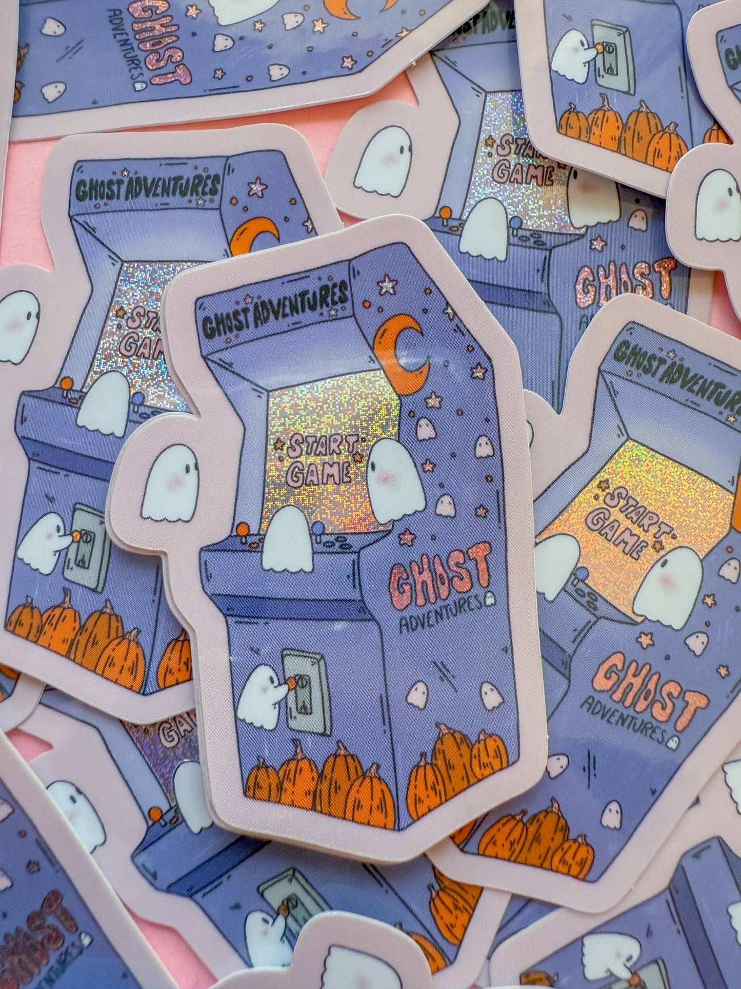 Ghostly Arcade Vinyl Sticker