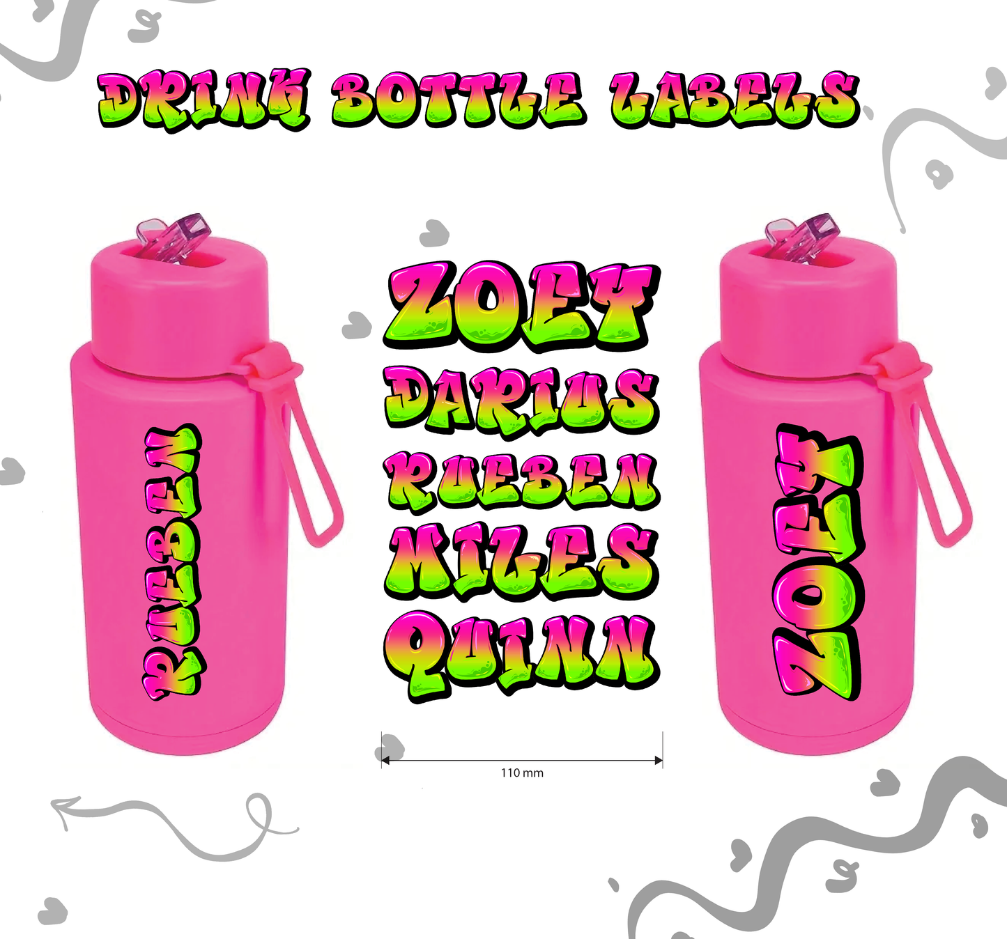 Drink Bottle Name decals