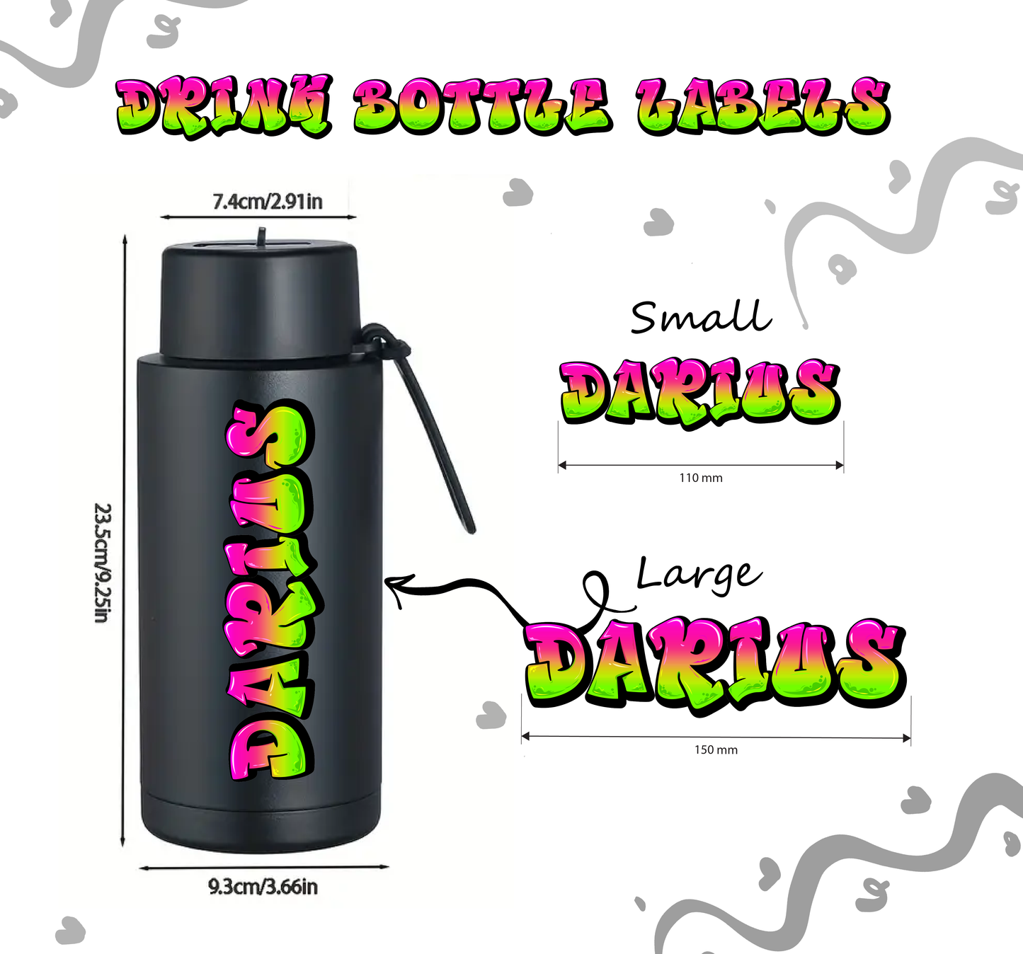 Drink Bottle Name decals