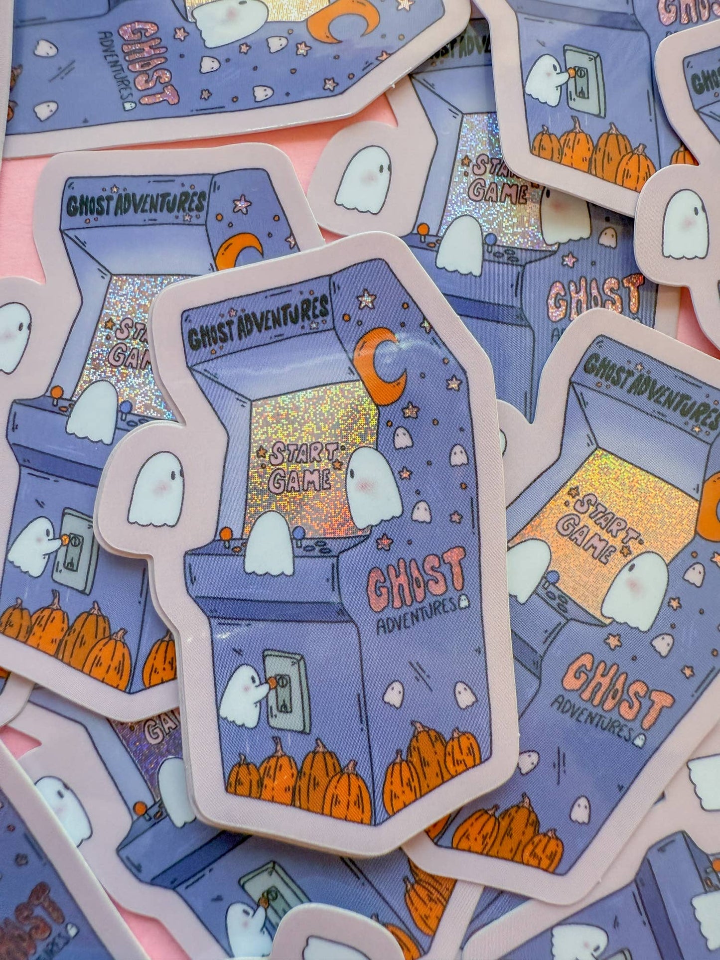 Ghostly Arcade Vinyl Sticker