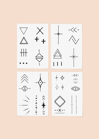 Linear Temporary Tattoo Pack