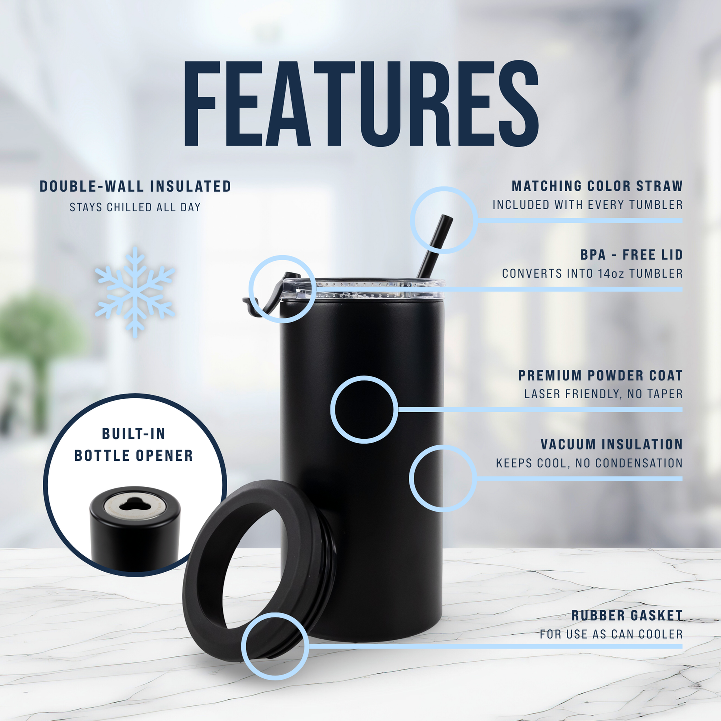 4 in 1 POWDER COATED CAN COOLER