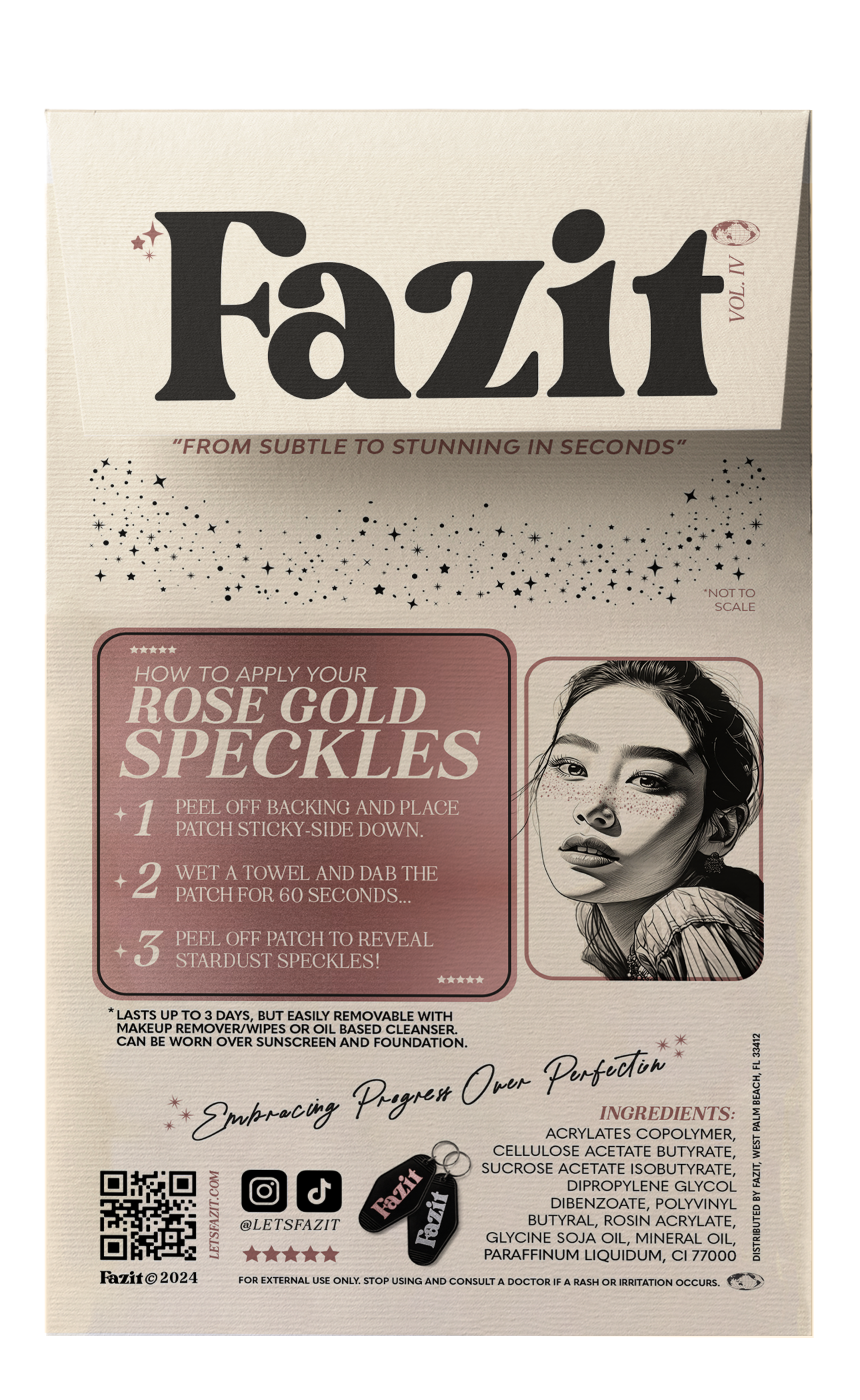 Fazit Makeup Patches Rose Gold Face Glitter Makeup Speckles