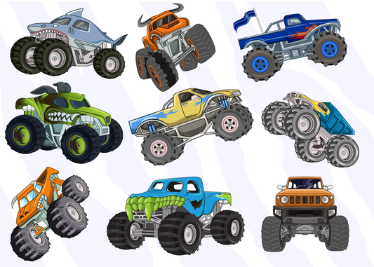 Monster Truck Drink Bottle Decals