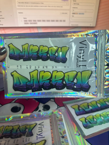 Pre-made Drink Bottle Name decals