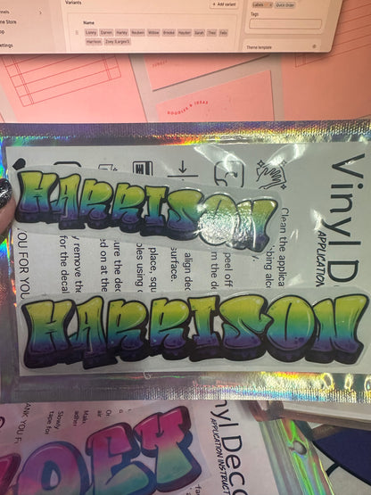Pre-made Drink Bottle Name decals