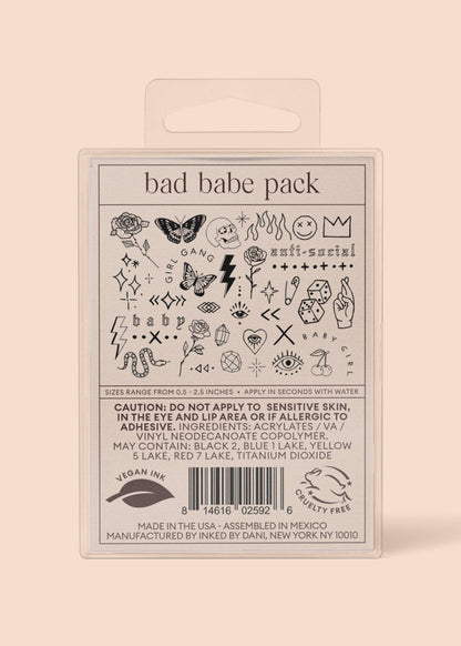 Bad Babe Temporary Tattoo Pack