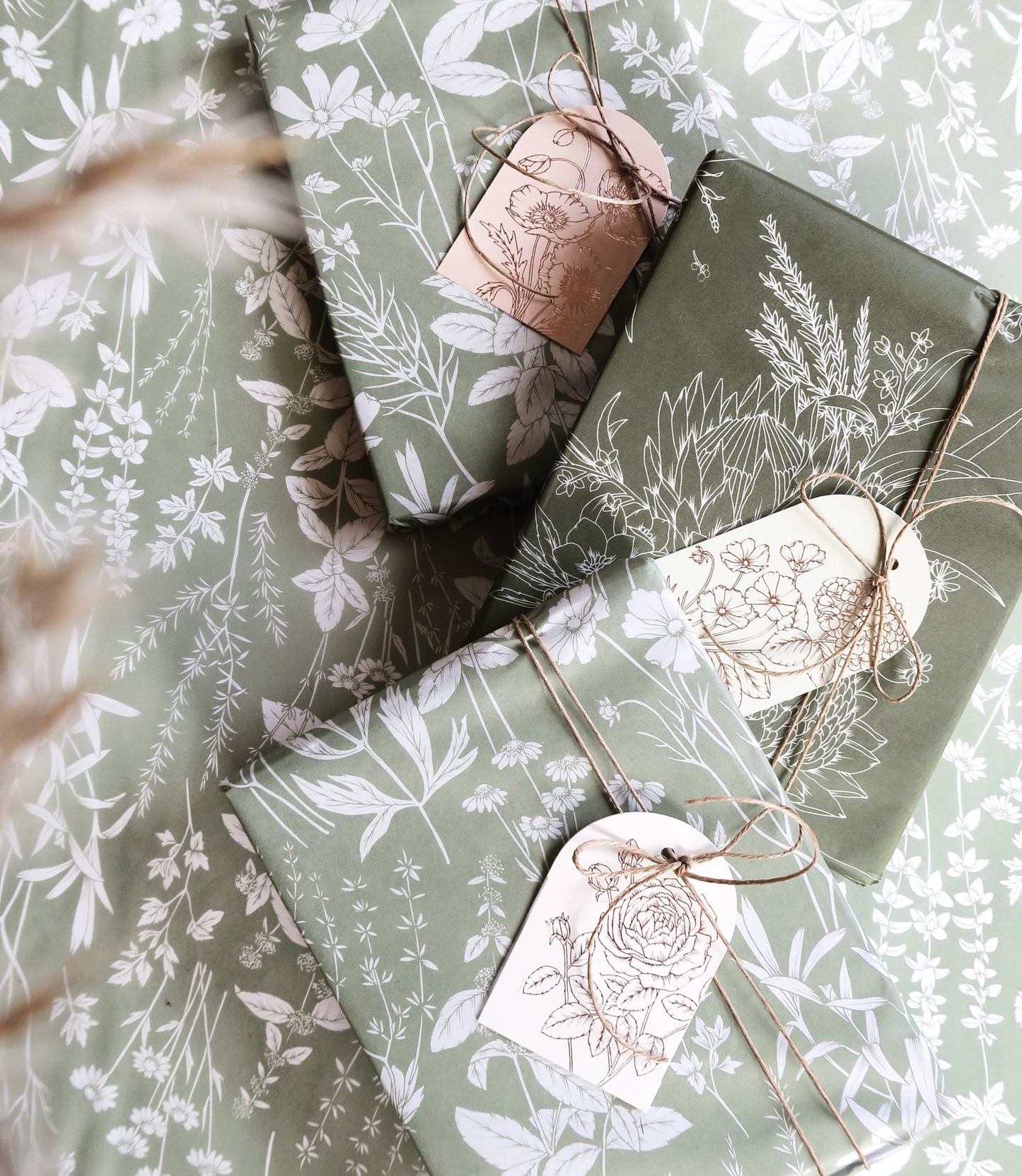 Tissue Paper - King Protea In Olive