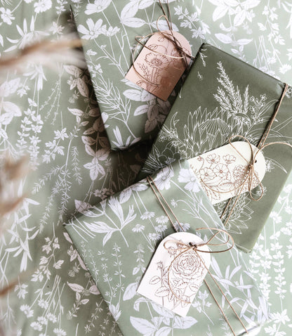 Tissue Paper - King Protea In Olive