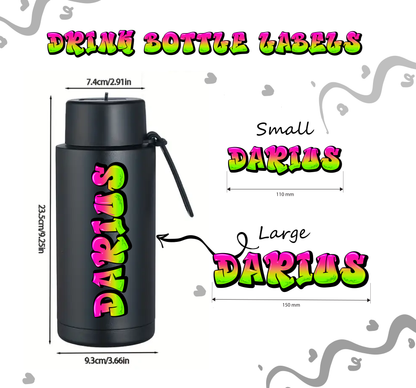 Drink Bottle Name decals
