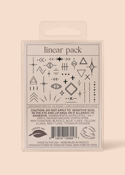 Linear Temporary Tattoo Pack
